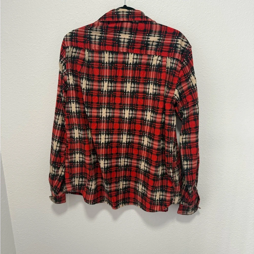 BDG Red and Cream Plaid Casual Shirt - Picture 5 of 5
